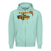 Seafoam carry deck crane Zipper Hoodie - LillyAllenDesigns