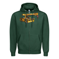 Sports Green carry deck crane Zipper Hoodie - LillyAllenDesigns