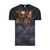 Cloud Black happy holiday christmas Vintage Tee - FaDigitalArtStudio