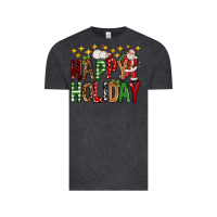 Vintage Black happy holiday christmas Vintage Tee - FaDigitalArtStudio