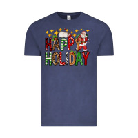 Vintage Denim happy holiday christmas Vintage Tee - FaDigitalArtStudio