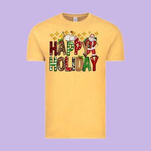 Happy Holiday Christmas Vintage Tee Designed By Fadigitalartstudio