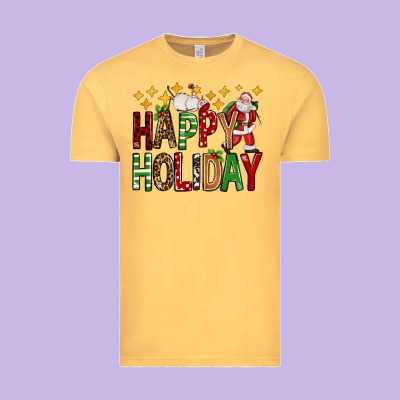 Happy Holiday Christmas Vintage Tee Designed By Fadigitalartstudio