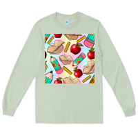 Matcha school seamless pattern Long Sleeve Tee - BundleAndBundleShop