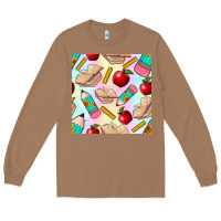 Toasted Coconut school seamless pattern Long Sleeve Tee - BundleAndBundleShop