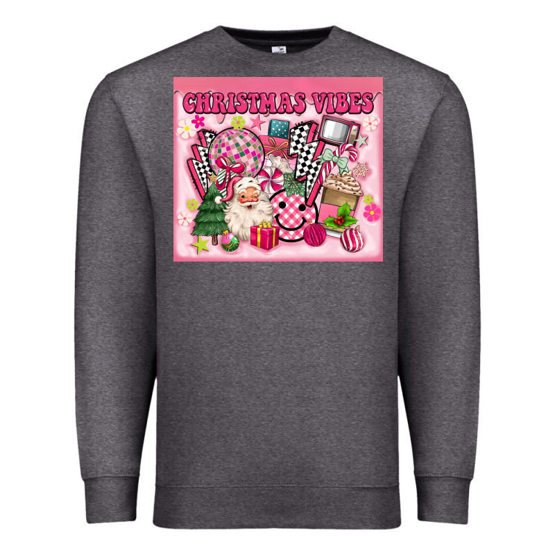 3d Retro Pink Christmas Vibes Premium Sweatshirt by MaliasSmallBusiness | Teevron