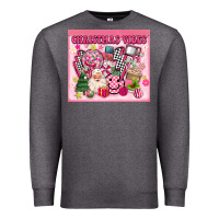 Charcoal Heather 3d retro pink christmas vibes Premium Sweatshirt - MaliasSmallBusiness