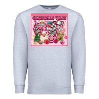 Heather Grey 3d retro pink christmas vibes Premium Sweatshirt - MaliasSmallBusiness