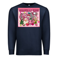 Navy 3d retro pink christmas vibes Premium Sweatshirt - MaliasSmallBusiness