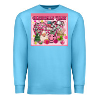 Ocean Blue 3d retro pink christmas vibes Premium Sweatshirt - MaliasSmallBusiness