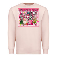 Pale Pink 3d retro pink christmas vibes Premium Sweatshirt - MaliasSmallBusiness