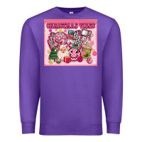 Purple 3d retro pink christmas vibes Premium Sweatshirt - MaliasSmallBusiness