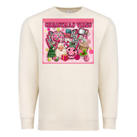 Sandshell 3d retro pink christmas vibes Premium Sweatshirt - MaliasSmallBusiness