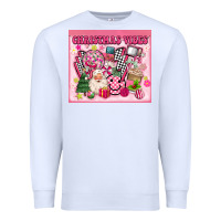 White 3d retro pink christmas vibes Premium Sweatshirt - MaliasSmallBusiness