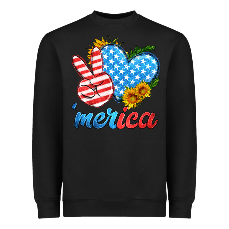 America With Heart Heavyweight Sweatshirt by HRA Design Shop | Teevron