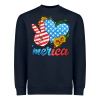 Navy america with heart Heavyweight Sweatshirt - HRA Design Shop