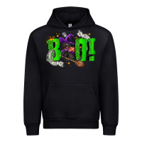 Black Boo! with black cat Halloween Urban Hoodie - NancyCooperArtShop