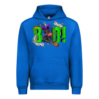 Cobalt Boo! with black cat Halloween Urban Hoodie - NancyCooperArtShop