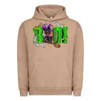 Pigment Burro Boo! with black cat Halloween Urban Hoodie - NancyCooperArtShop