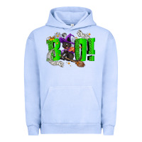 Pigment Grape Ice Boo! with black cat Halloween Urban Hoodie - NancyCooperArtShop