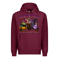 Burgundy this witch needs coffee before any hocus pocus Premium Hoodie - BarkalooDesign