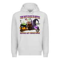 Dove Grey this witch needs coffee before any hocus pocus Premium Hoodie - BarkalooDesign