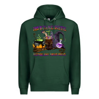 Sports Green this witch needs coffee before any hocus pocus Premium Hoodie - BarkalooDesign