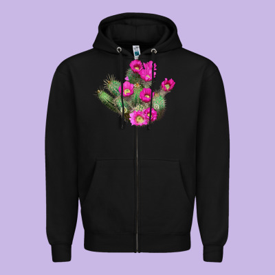 Strawberry Hedgehog Cactus Zipper Hoodie Designed By Lillyallendesigns