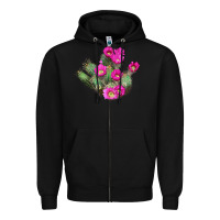 Black strawberry hedgehog cactus Zipper Hoodie - LillyAllenDesigns