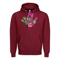 Burgundy strawberry hedgehog cactus Zipper Hoodie - LillyAllenDesigns