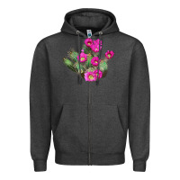 Charcoal Heather strawberry hedgehog cactus Zipper Hoodie - LillyAllenDesigns