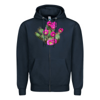Navy strawberry hedgehog cactus Zipper Hoodie - LillyAllenDesigns