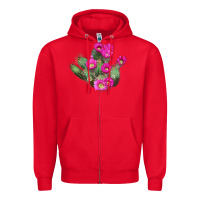 Red strawberry hedgehog cactus Zipper Hoodie - LillyAllenDesigns