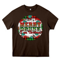 Chocolate Brown Merry Drunk I'am Christmas Heavy Core Tee - Artiststas