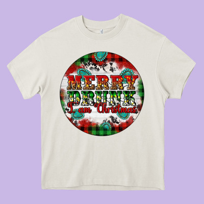 Merry Drunk I'am Christmas Heavy Core Tee Designed By Artiststas