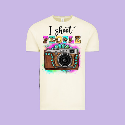 I Shoot People Tie Dye Gemstone Vintage Camera Vintage Tee Designed By Fadigitalartstudio