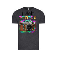 Vintage Black i shoot people tie dye gemstone vintage camera Vintage Tee - FaDigitalArtStudio