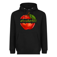 Black teacher life with apple Heavyweight Hoodie - NancyCooperArtShop