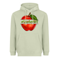 Matcha teacher life with apple Heavyweight Hoodie - NancyCooperArtShop