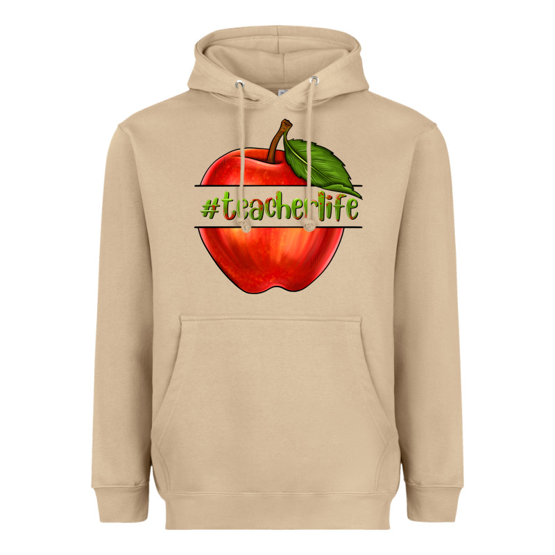 Teacher Life With Apple Heavyweight Hoodie by NancyCooperArtShop | Teevron