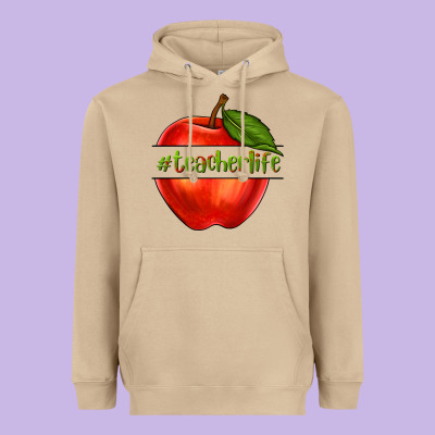 Teacher Life With Apple Heavyweight Hoodie Designed By Nancycooperartshop