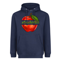 Navy teacher life with apple Heavyweight Hoodie - NancyCooperArtShop