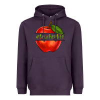 Plum teacher life with apple Heavyweight Hoodie - NancyCooperArtShop