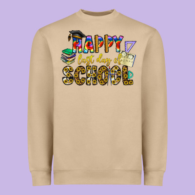 Happy Last Day Of School Heavyweight Sweatshirt Designed By Cowhidedigitalart