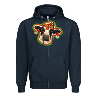 Navy christmas heifer Zipper Hoodie - Jasminsmagicworld