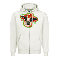 Oatmeal Heather christmas heifer Zipper Hoodie - Jasminsmagicworld