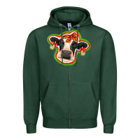 Sports Green christmas heifer Zipper Hoodie - Jasminsmagicworld