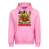 Fuchsia Pink just a girl who loves christmas Urban Hoodie - texasbilliewilder
