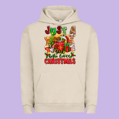 Just A Girl Who Loves Christmas Urban Hoodie Designed By Texasbilliewilder