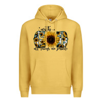 Antique Gold with god all things are possible sunflower Premium Hoodie - Jasminsmagicworld